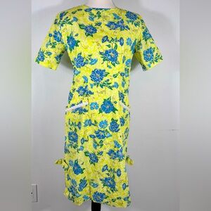 Lilly Pulitzer Rare Vintage 90s Short Sleeve Lined Yellow 100% Cotton Size 6
